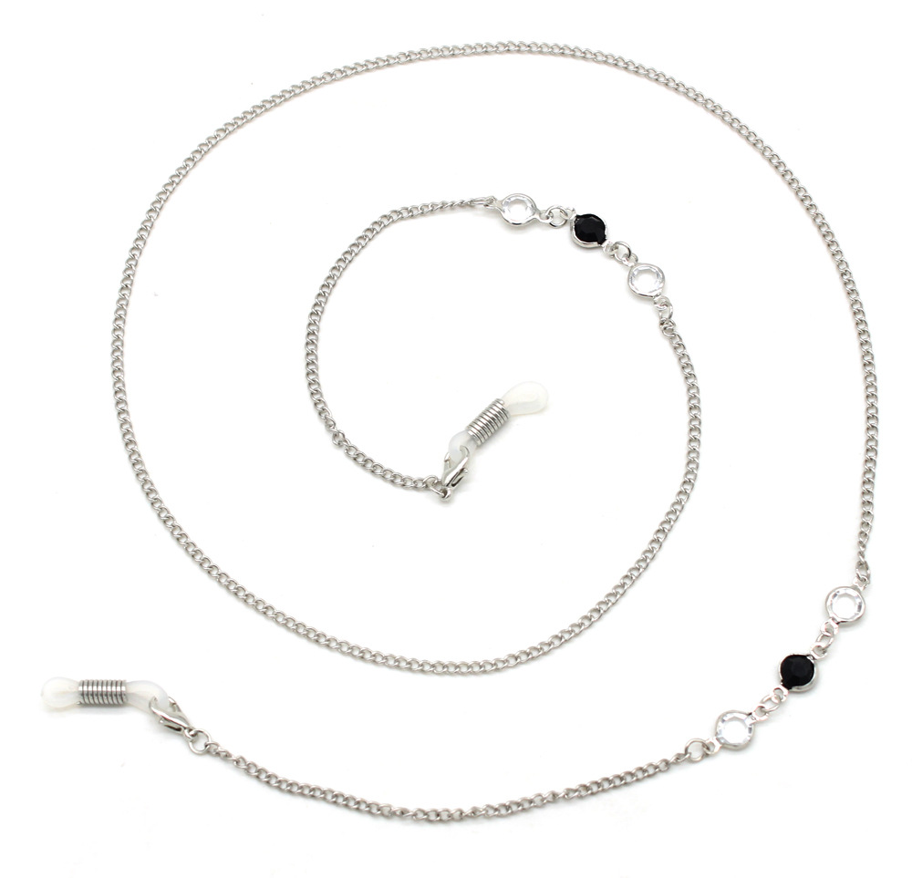 Chain kính Dây chuyền đeo gọng kính râm nam nữ cá tính pha lê stone tối giản màu đen và trắng basic unisex trend hot