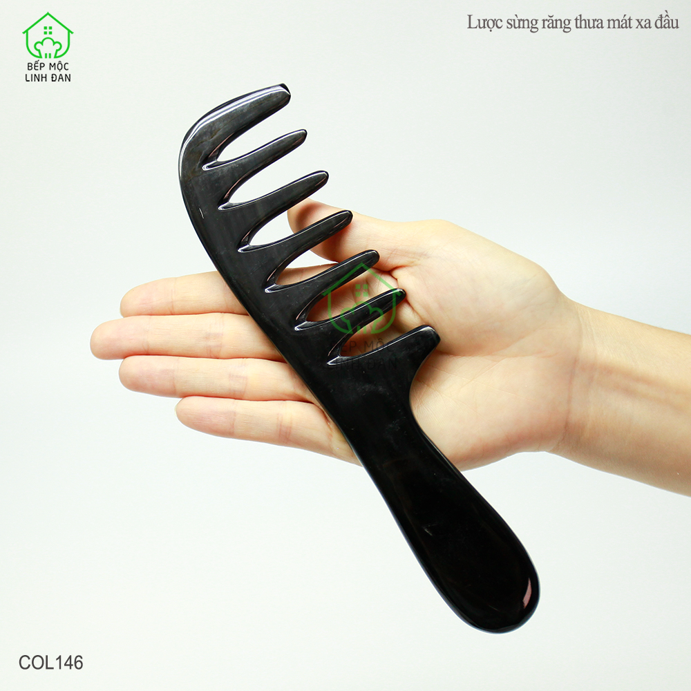 Lược Sừng Răng Thưa Mẫu Massage Đầu