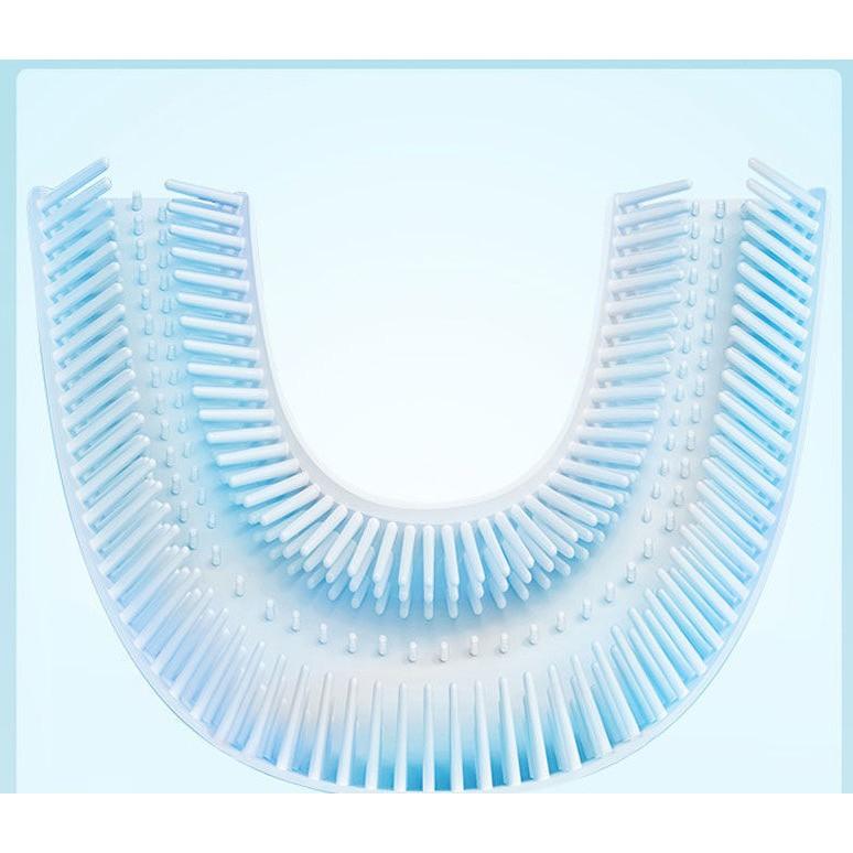 Bàn chải đánh răng chữ U silicon cho bé, bàn chải đánh răng silicon mềm mại cho bé tập đánh răng từ 2 đến 6 tuổi