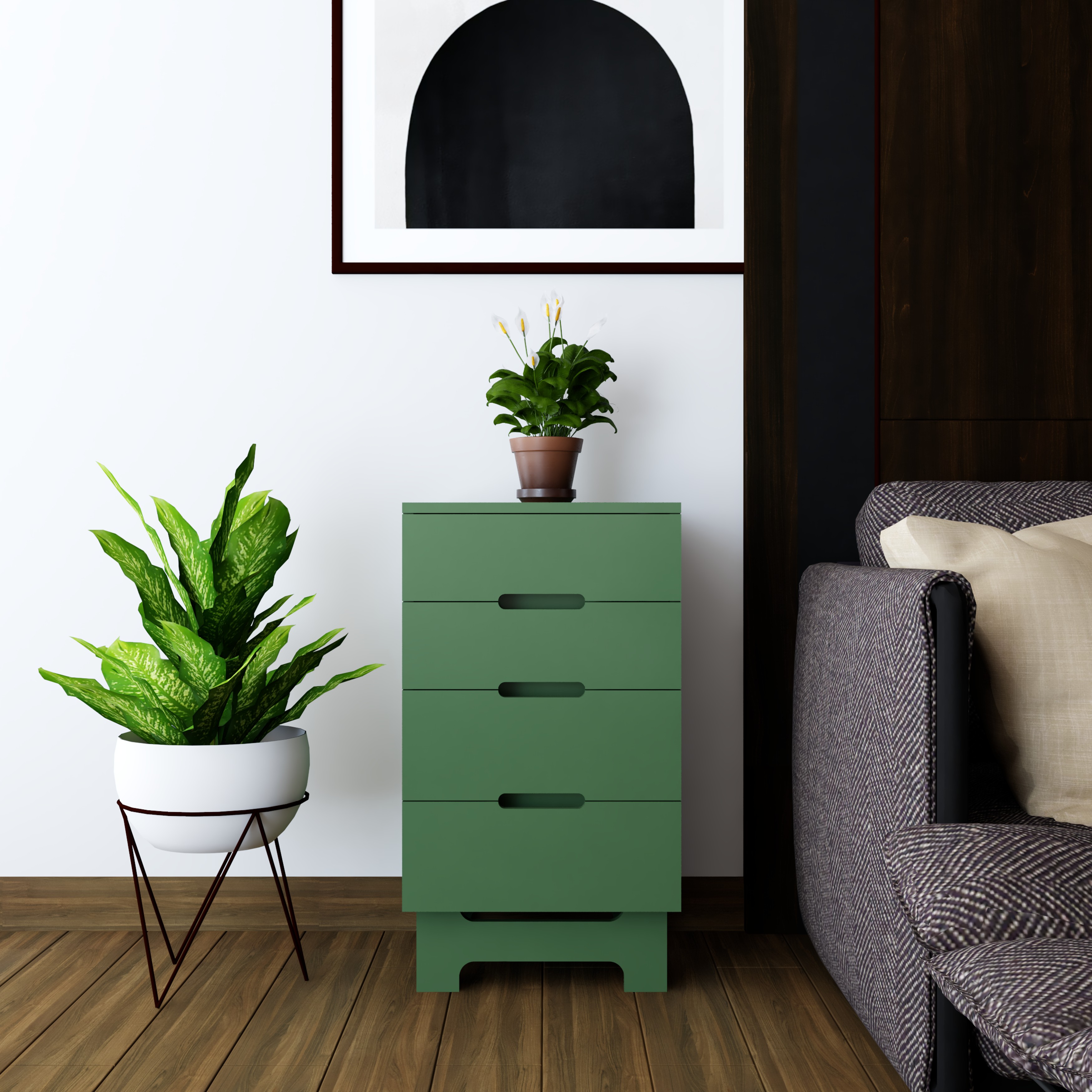 [Happy Home Furniture] MOLLY, Tủ lưu trữ 4 ngăn kéo, 45cm x 45cm x 80cm ( DxRxC), THK_107