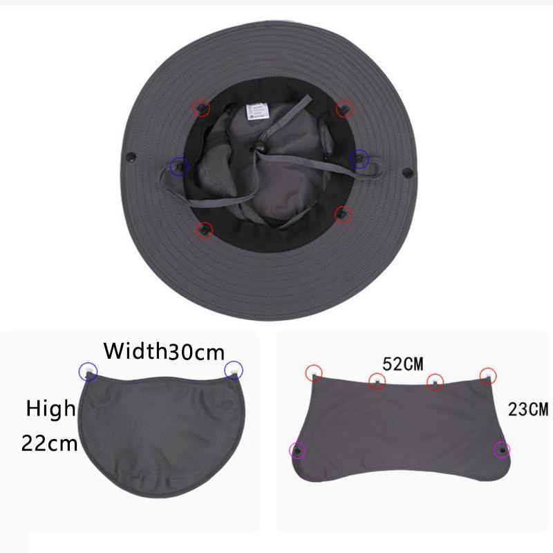 Mũ Chống Nắng Nam / Nón Chống Nắng / Nón Khẩu Trang Chống Nắng / Mũ Chống Nắng Kèm Khẩu Trang / Nón Khẩu TrangMũ Tai Bèo Kèm Tấm Che Mặt Và Cổ Chống Tia UV Vành Rộng Thời Trang Cho Nam