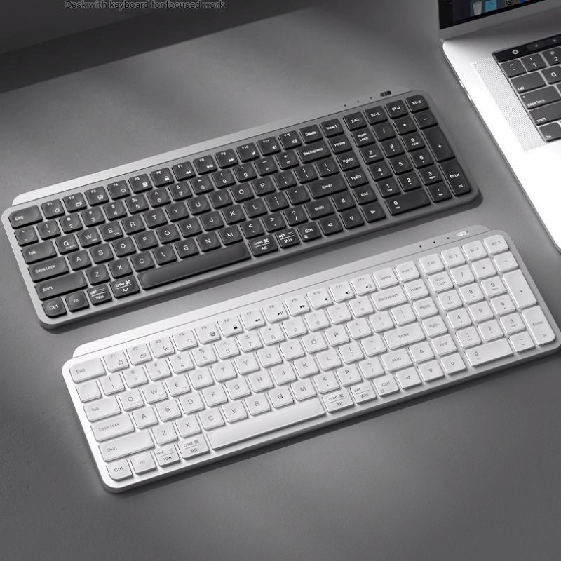 Bàn phím chuột không dây mini X107 - pin sạc - đa kết nối bluetooth 5.0 + Usb wireless 2.4G chống ồn cho pc laptop hàng nhập khẩu