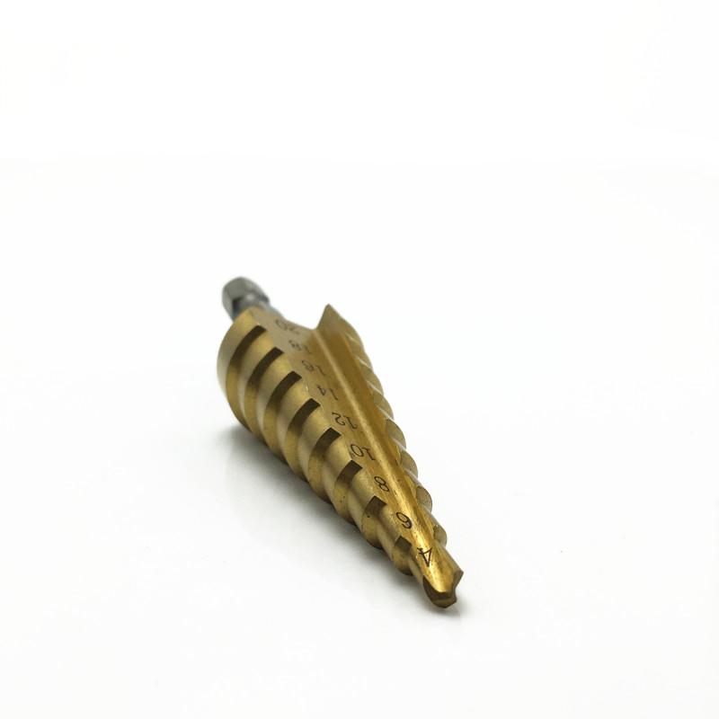 Titanium HSS Step Drill 4-20/22/32MM 6-25/35MM Hex Shank 1/4 Hole Drilling Tool