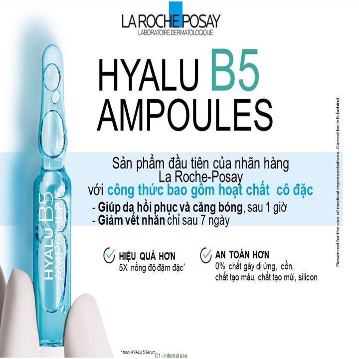 Tinh Chất Chuyên Biệt La Roche Posay Giúp Dưỡng Ẩm Phục Hồi Da Hyalu B5 Ampoules 7 ống x 1.8ml