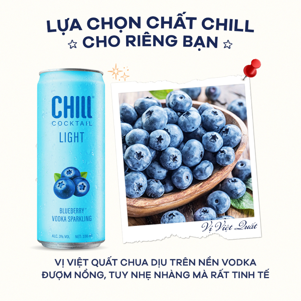 Thùng 6 lon Chill Cocktail mix vị 330ml/lon