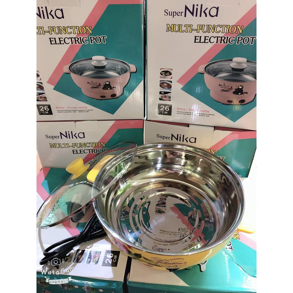 Nồi Lẩu Điện Mini 24cm Nika 1000W Inox 304