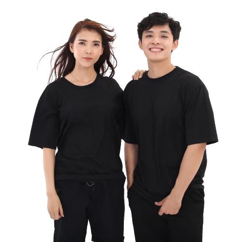 Hình ảnh Áo Thun Trơn Tay Lỡ DEVIL STORE Chất Cotton Co Giãn Cổ Tròn Áo Thun Basic Form Rộng Nam Nữ Phông Trơn Oversize