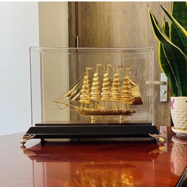 Thuyền buồm mạ vàng 24k dài 31cm - Quà tặng ngoại giao, quà tặng sếp