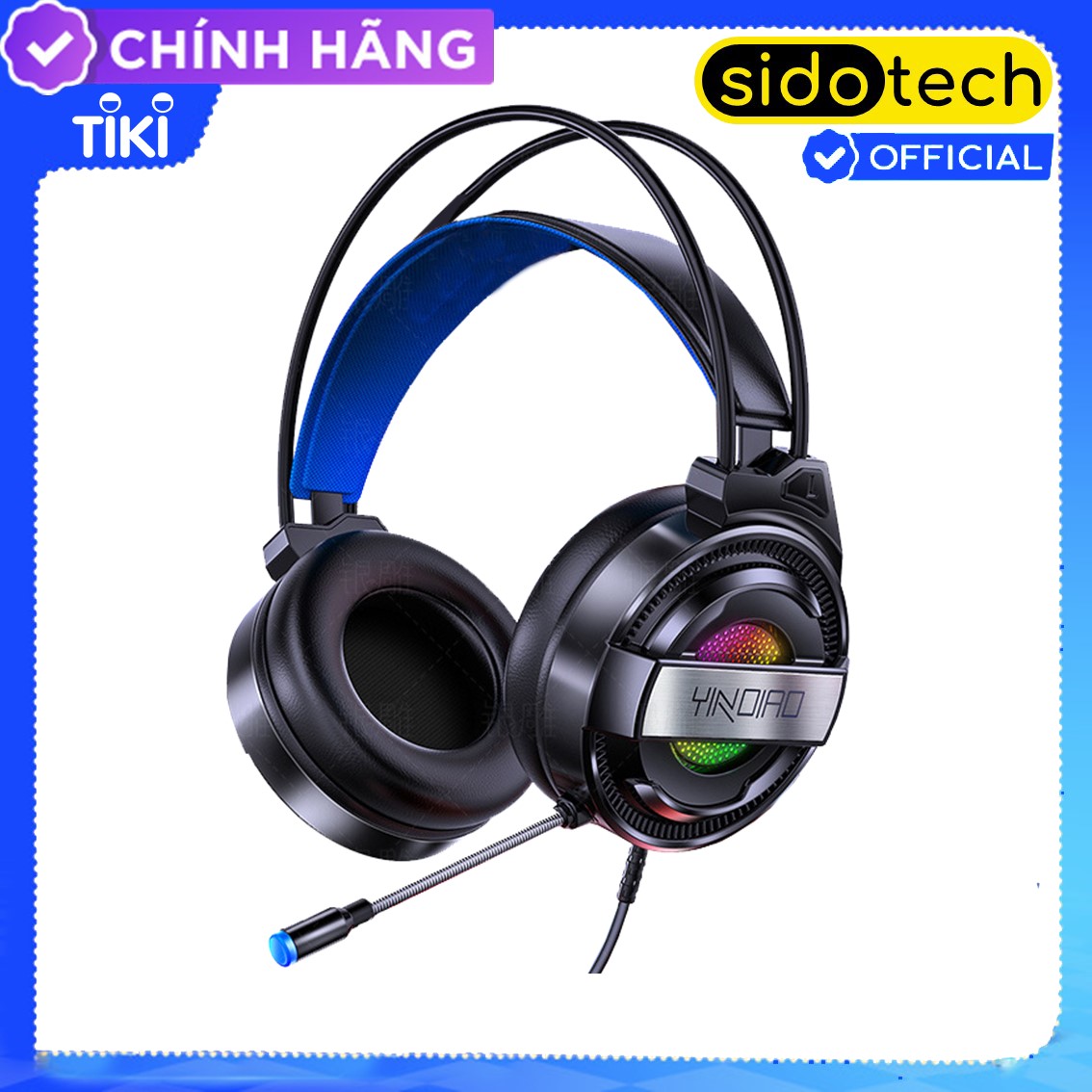 Tai nghe chụp tai gaming máy tính Over Ear SIDOTECH Q3 màu Hồng / Đen âm thanh 7.1 có mic 360 độ LED RGB lọc âm chống ồn êm ái cho game thủ chơi PUGB CSGO Liên Minh trên PC Laptop - Hàng Chính Hãng