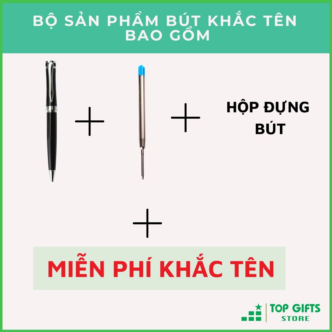 Bút Ký Khắc Tên ALAN xoay mở ngòi 0.7mm Đen viền bạc ALX025| Miễn phí khắc tên + Ruột bút