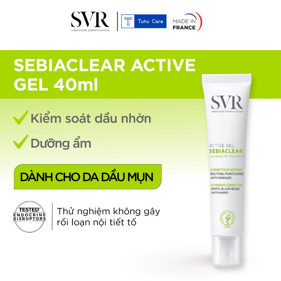 Kem Dưỡng SVR SEBIACLEAR Active Gel 40ml, Giảm Mụn , Giảm Thâm