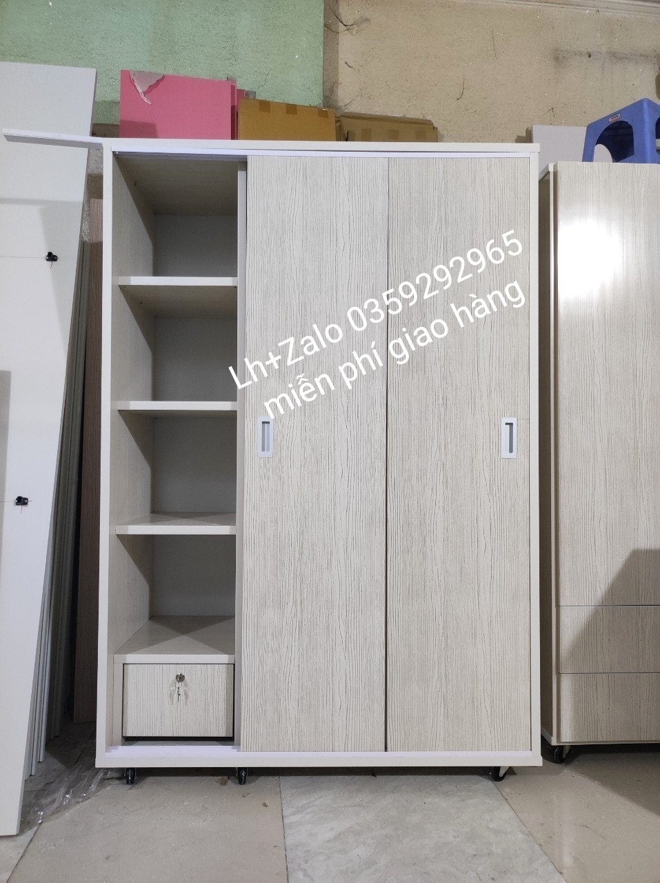 Tủ nhựa đài Loan 3 cánh cửa lùa