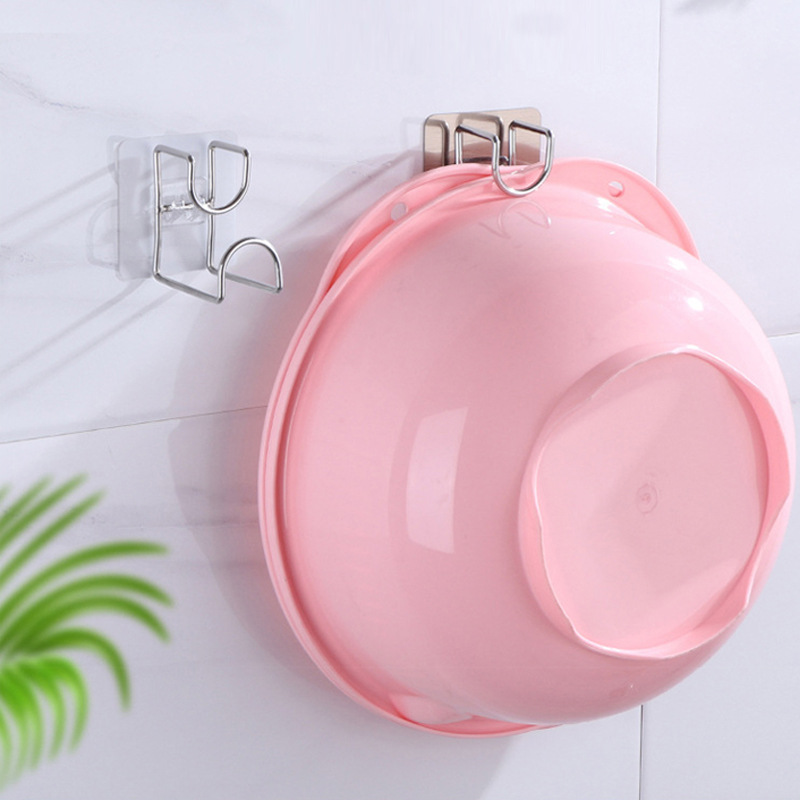 Móc Inox Dán Tường Treo Thau Chậu, Khăn, Quần Áo, Giá Gắn Tường Treo Đồ Nhà Bếp, Nhà Tắm