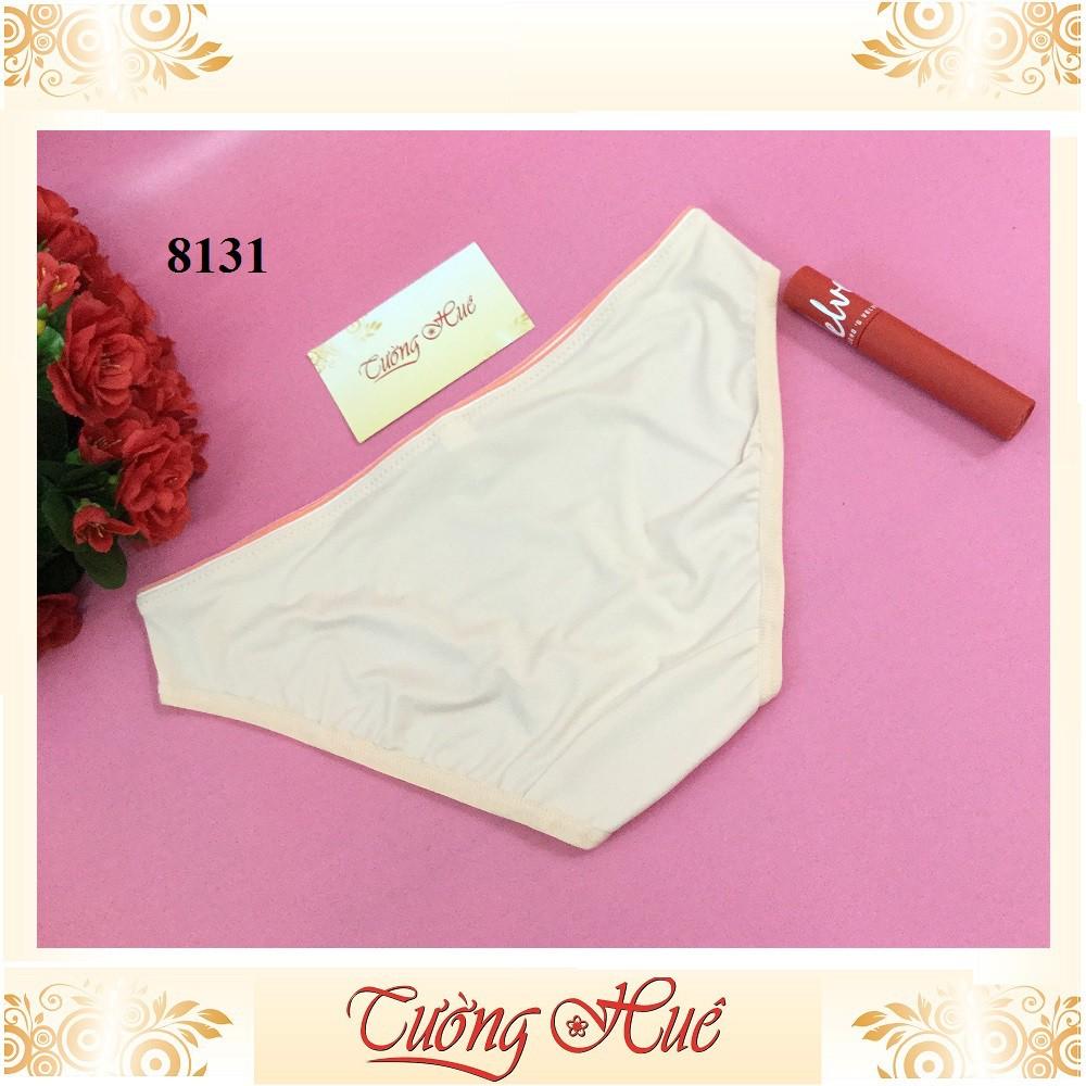 Quần lót nữ annie QE 8131 trơn lưng thấp lưng viền màu.