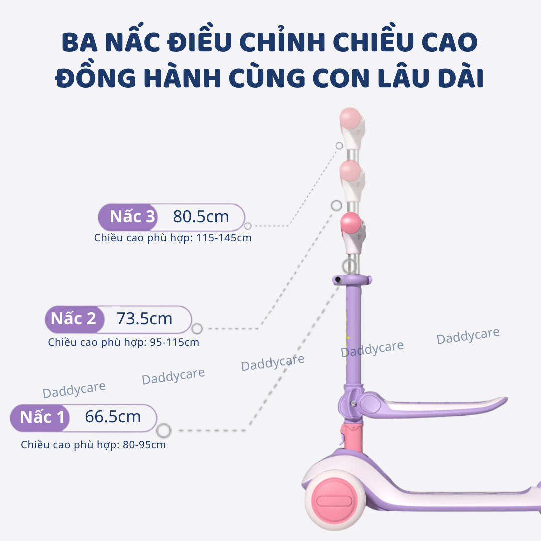 Xe Scooter Mideer, xe trượt cao cấp gấp gọn có ghế ngồi cho bé