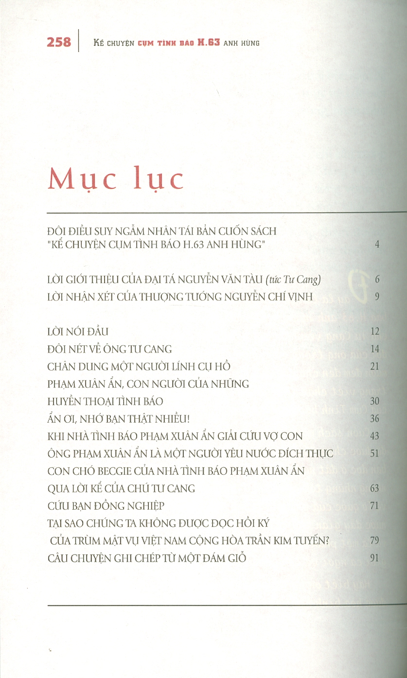 Kể Chuyện Cụm Tình Báo H.63 Anh Hùng - Những Câu Chuyện Tình Báo Thót Tim Không Phải Ai Cũng Biết (Bản in màu)