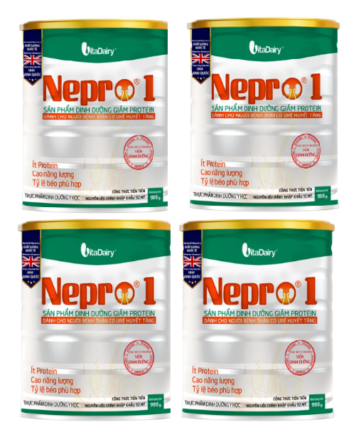 Sữa bột Nepro 1 VitaDairy 900g bổ sung dinh dưỡng giảm protein dành cho người bệnh thận