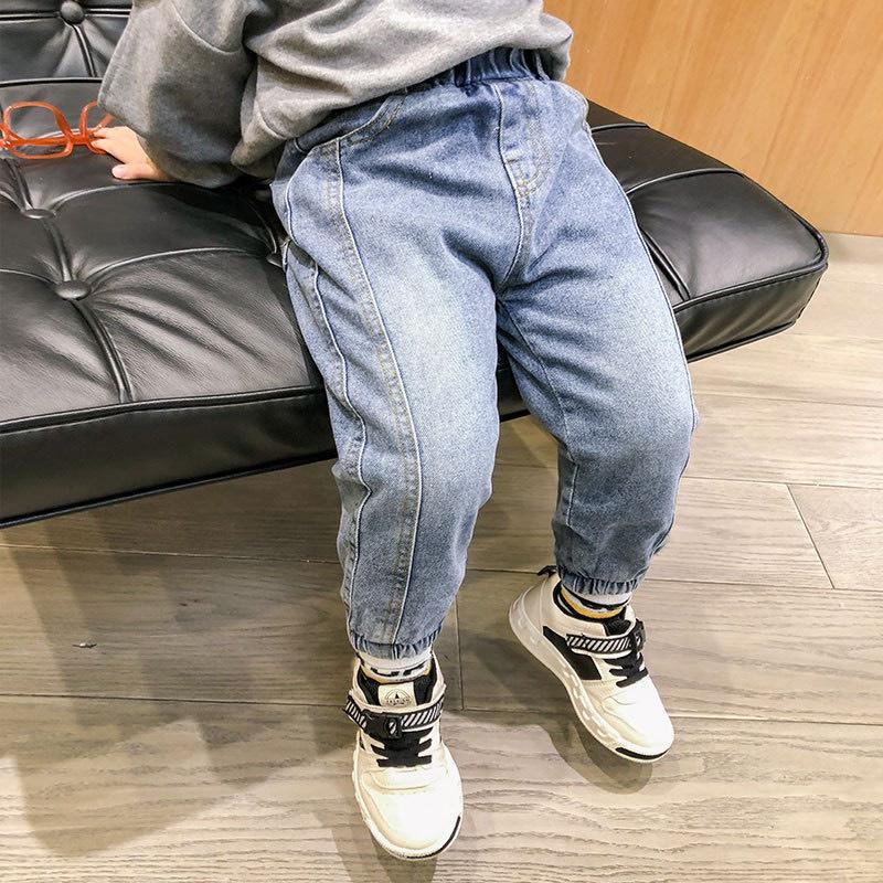 Quần jeans Mềm/ Quần Bò Dài Cao Cấp Kẻ Sọc Bo Chun Cá Tính Cho Bé Trai