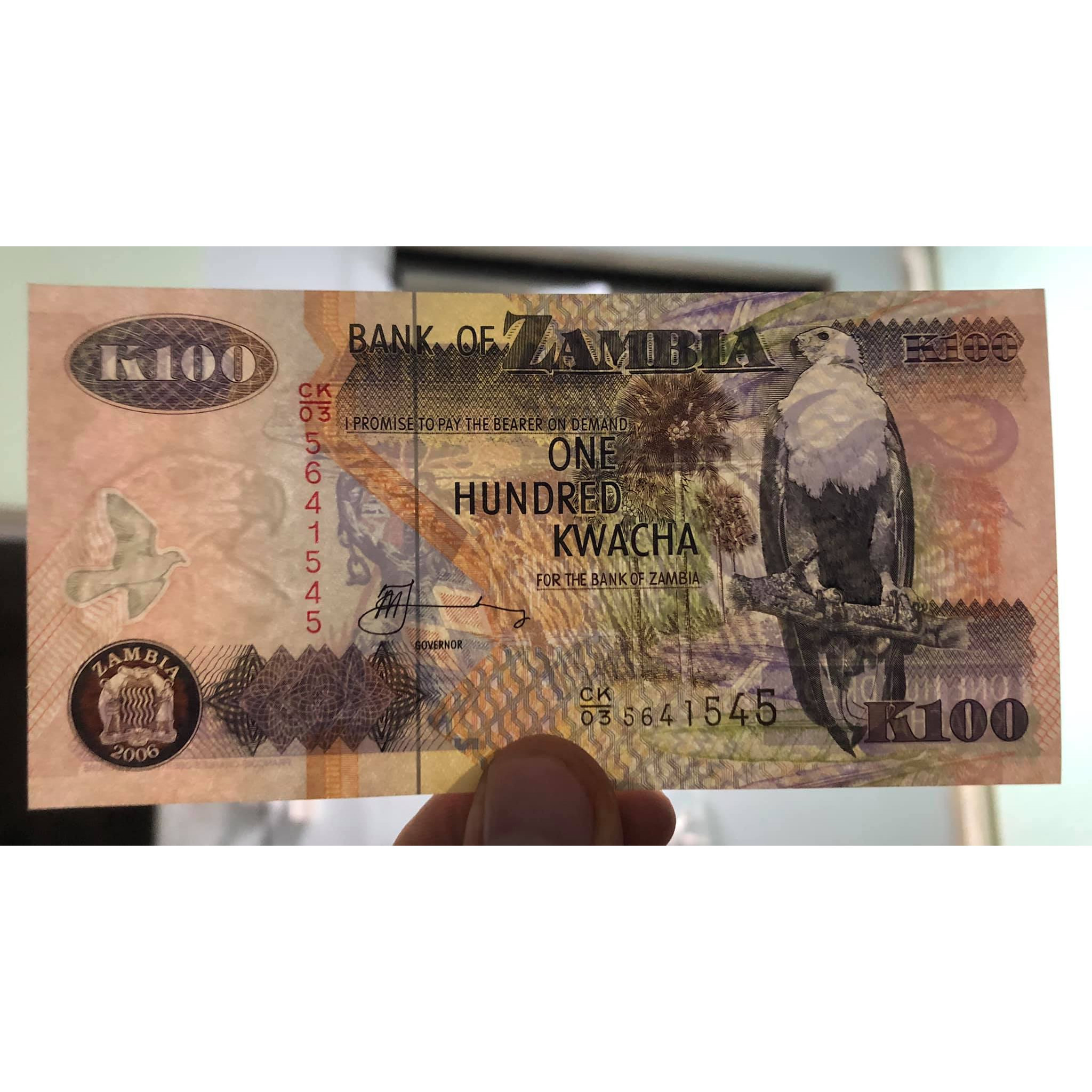 Tiền cổ Zambia 100 Kwacha, quốc gia nghèo châu Phi