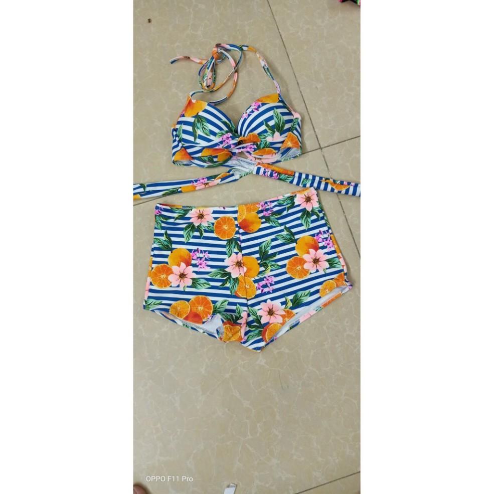 Bikini, Đồ Bơi Hai Mảnh Đi Biển Đẹp Quần Cạp Cao Mút Dày Nâng Ngực VATIXA BKN13