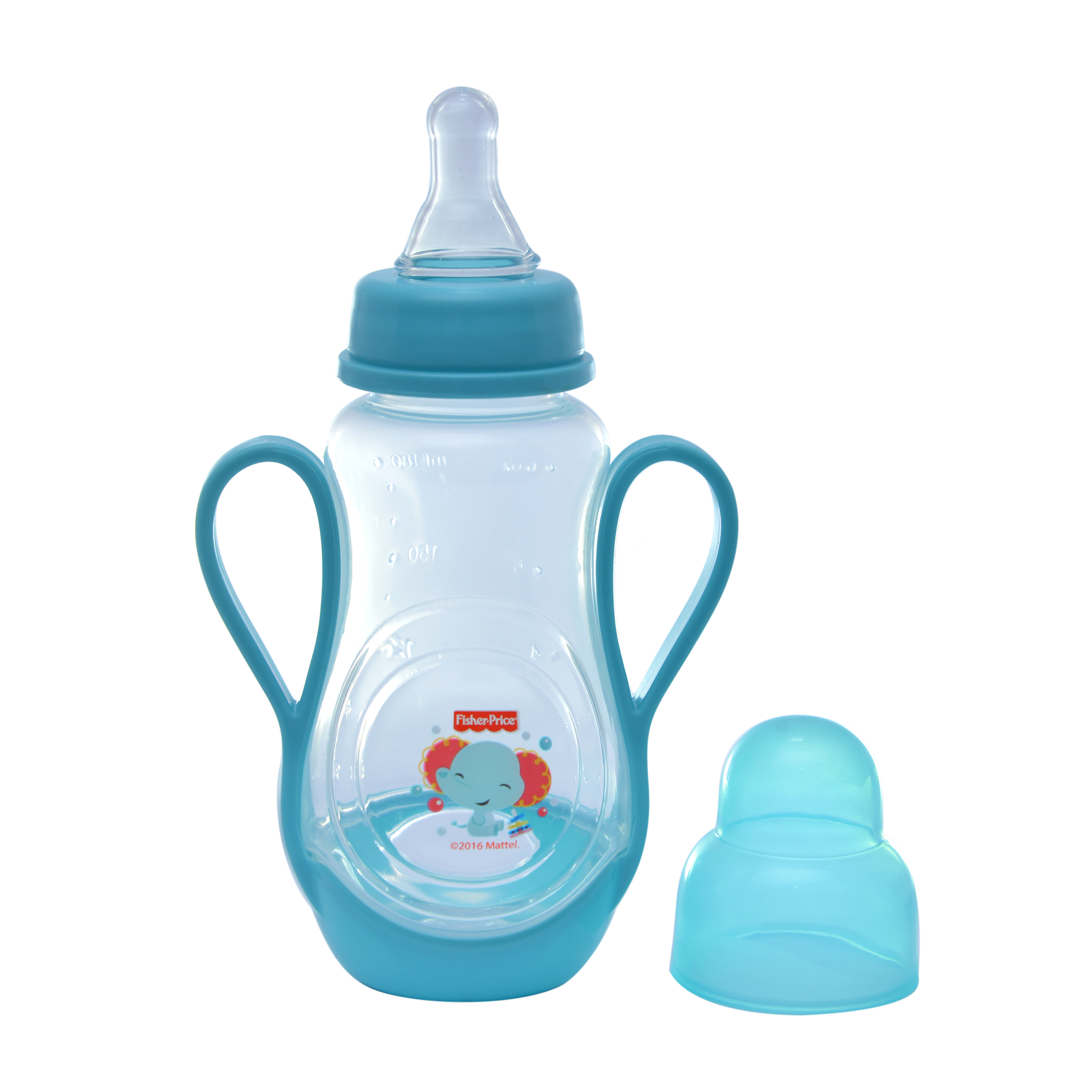 Bình sữa núm silicone có tay cầm Fisher Price 180ml - FP11 Kèm 2 núm silicone thay thế