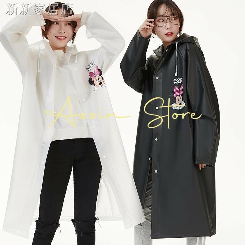 Áo Mưa Chuột Mickey Minnie Mouse Hoạt Hình Disney Dễ Thương Măng Tô Chất Liệu Nhựa PVC Màu Trắng Trong Và Màu Đen Đi Mưa