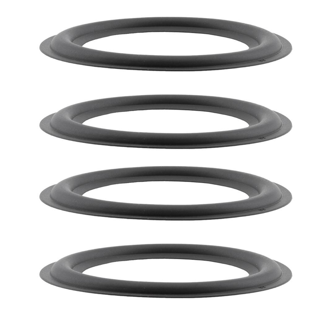 4Pack 4" Audio Speaker Rubber Edge Repair Replacement Kit Fits 141C Black