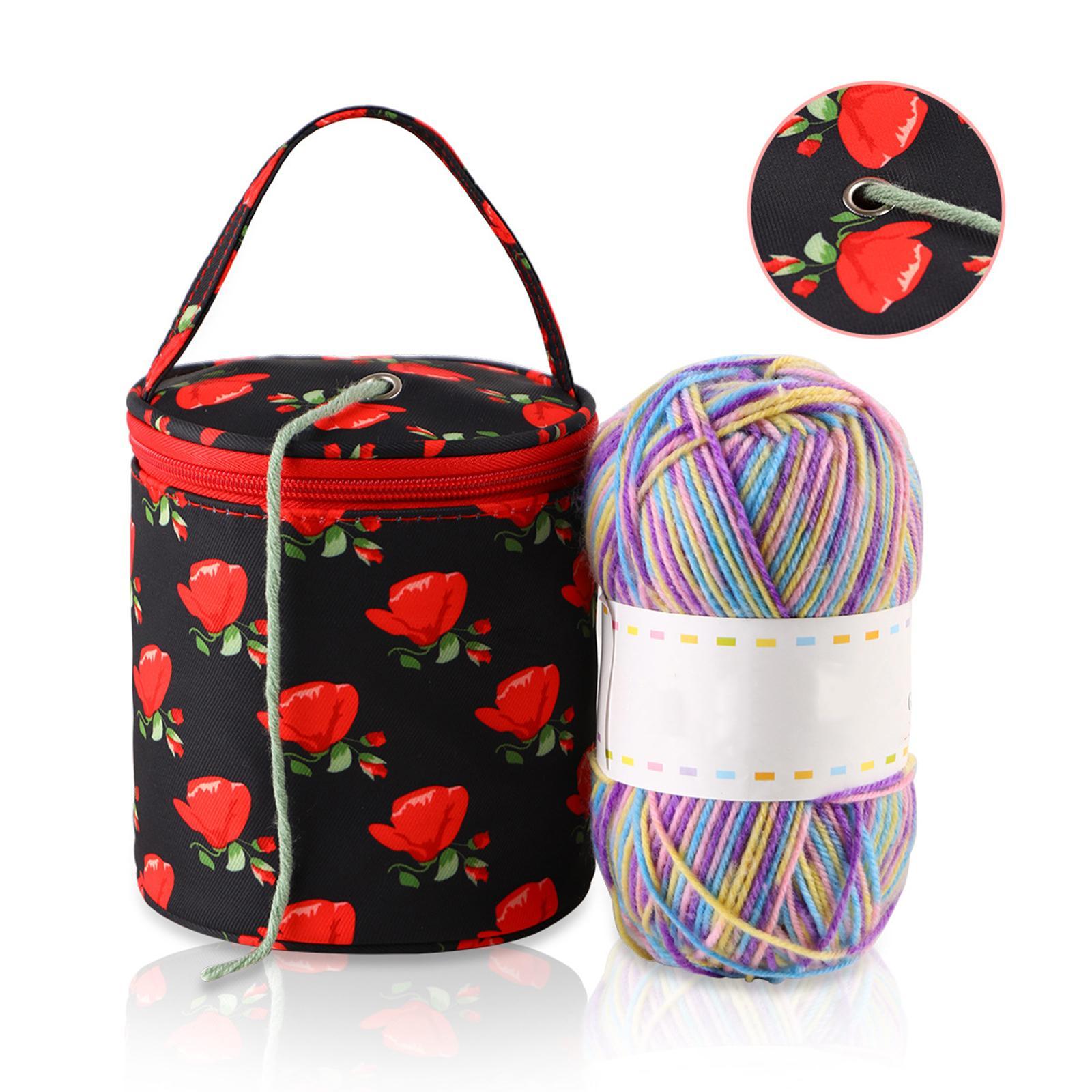 Yarn Case Knitting Bag Zippered Traveling Case Carrying Case Small Organizer