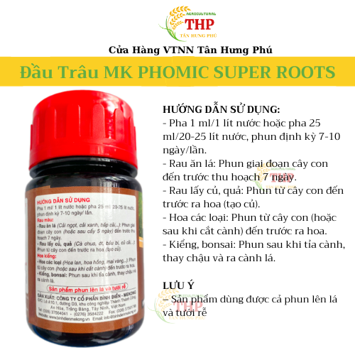 Phân Bón Lá NPK Sinh Học Đầu Trâu MK PHOMIC SUPER ROOTS | PHÂN BÓN | Chai 100ml