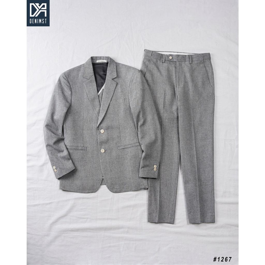 Bộ Quần Áo Blazer Nam Cao Cấp DENIMST A1267 Chất Kaki, Mềm Mại, Thoáng Mát, Dáng Suông