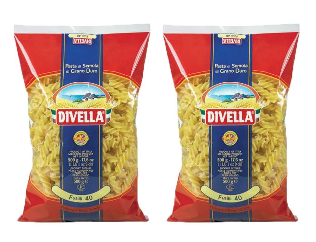 Combo 2 Nui Xoắn Fusilli Divella Số 40 500gr