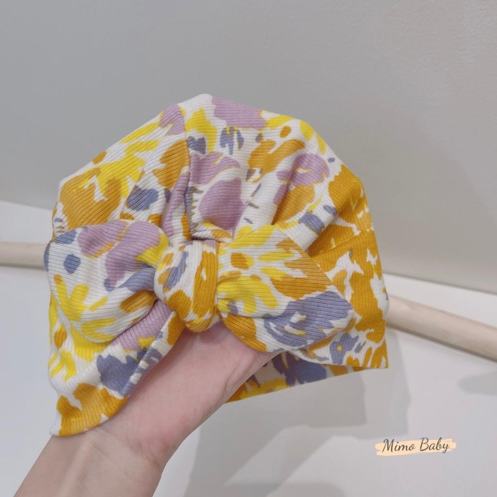 Mũ turban vải cotton co dãn họa tiết sắc màu xinh xắn cho bé gái MTB168 Mimo baby