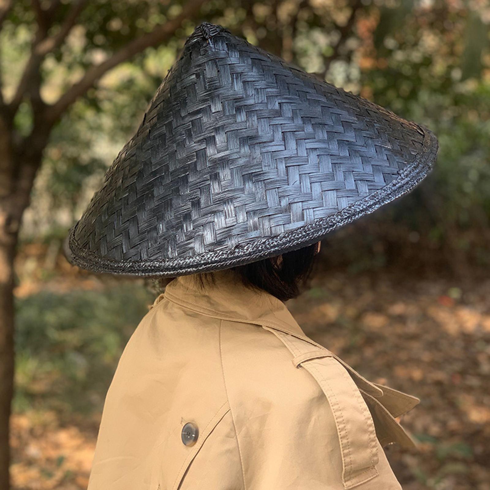 Bamboo Woven Caps Art Crafts Summer Outdoor Farming Cap Asian Hat