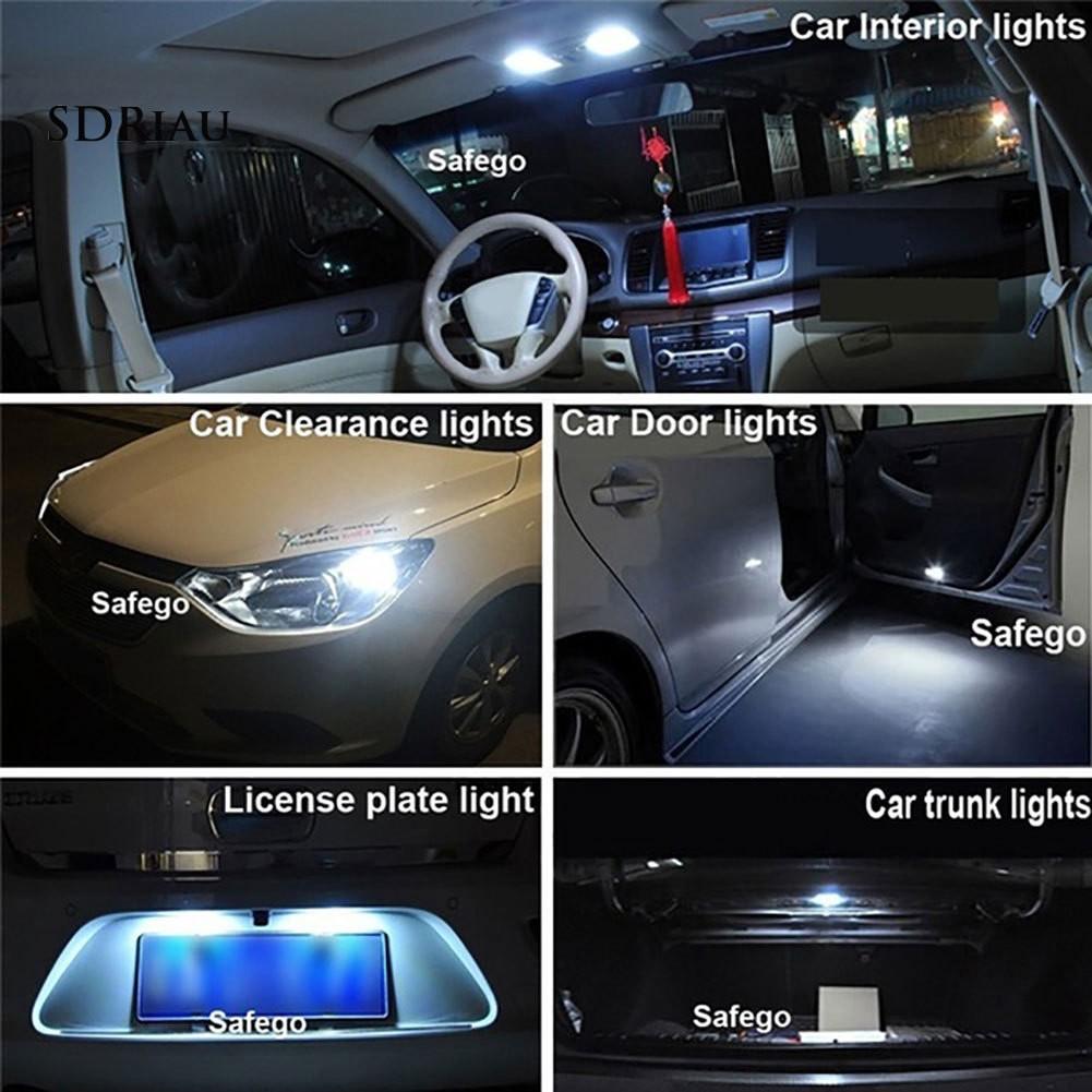 Bộ 10 đèn LED T10 W5W COB ánh sáng trắng chất liệu silicon gắn biển số cho ô tô