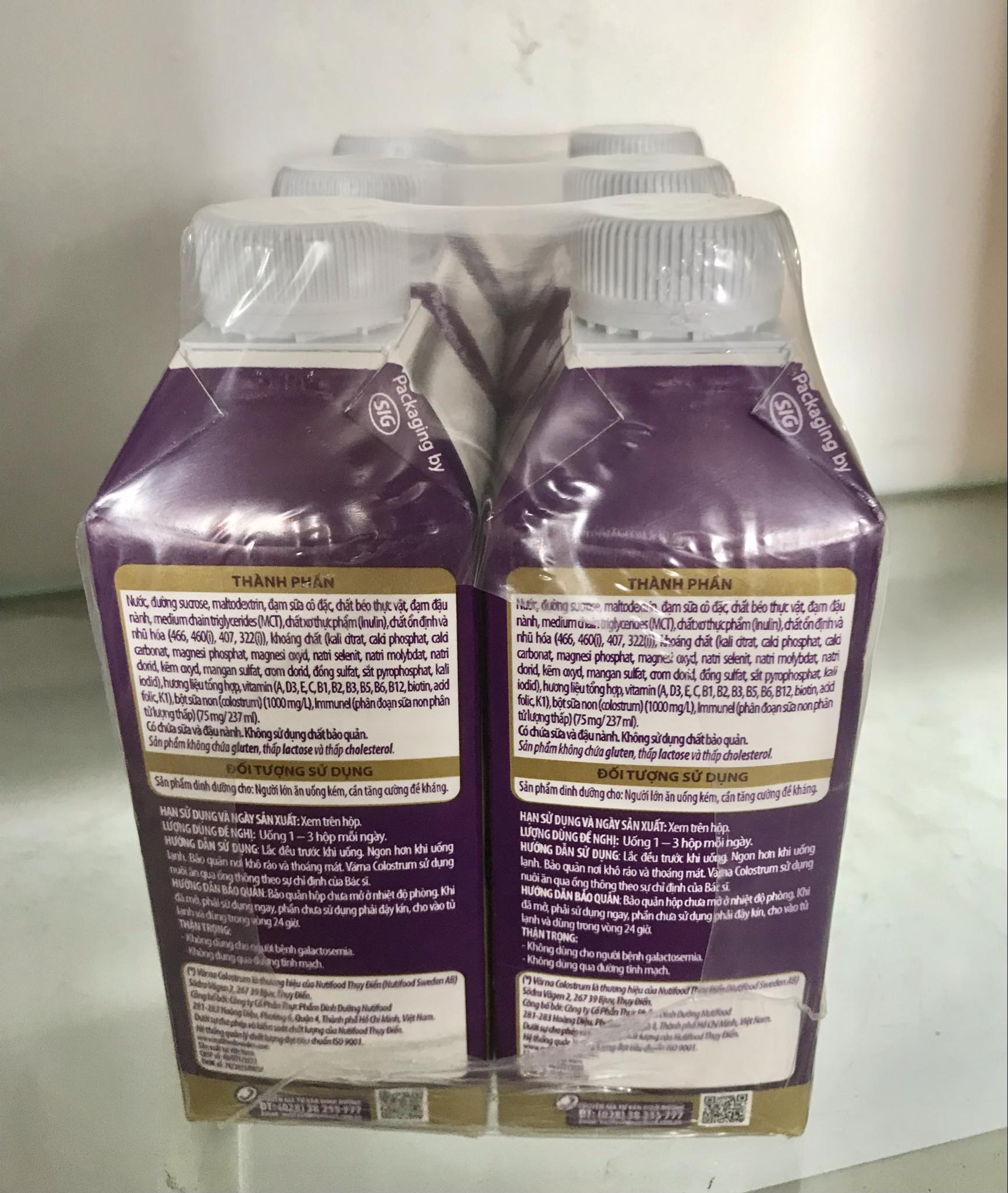 Lốc 6 hộp Sữa Varna Colostrum 237ml - Dành cho người lớn ăn uống kém, Cần tăng cường đề kháng
