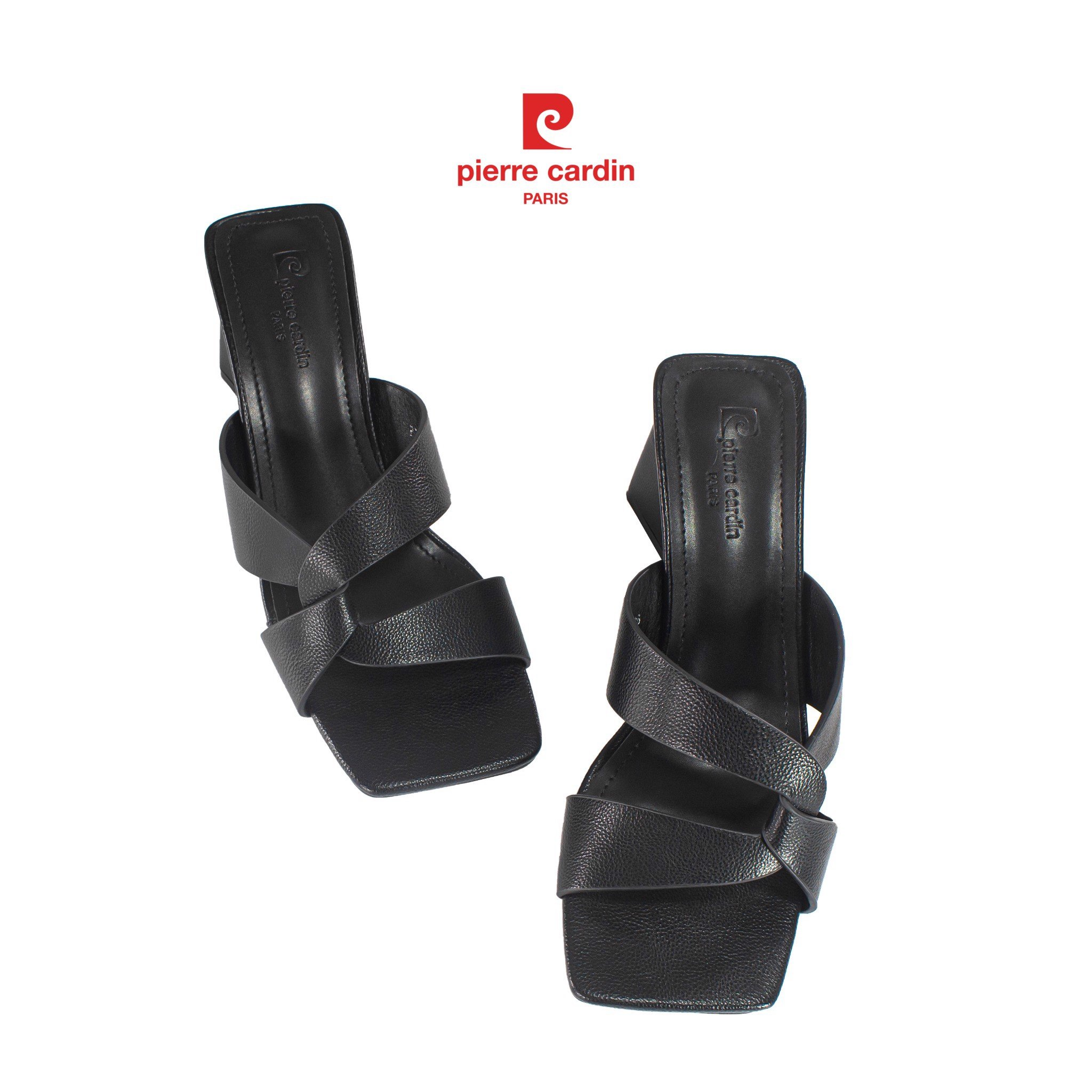 Dép cao gót nữ Pierre Cardin, đế vuông cao 5cm - PCWFWSH 222