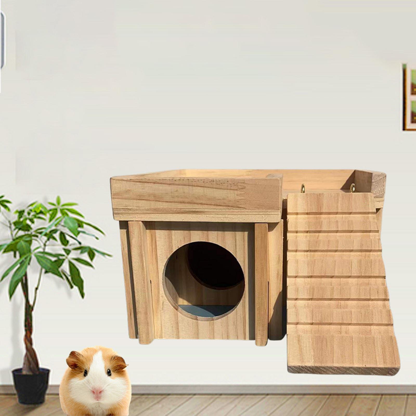 Wooden Hamster House Climbing Ladder Pet Playground for Small Animals Gerbil