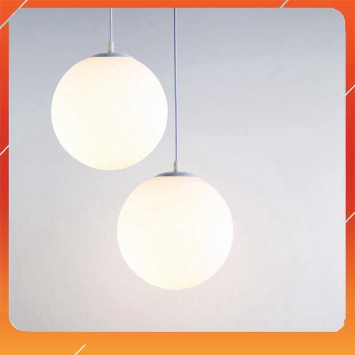 Đèn thả thủy tinh bóng tròn trắng, đèn thả cầu trắng phi 250mm HL1020-250