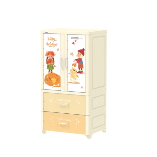 Tủ nhựa WING 2C-2N treo quần áo, cao cấp, 2 cửa 2 ngăn, giá rẻ, chính hãng Nhựa Duy Tân