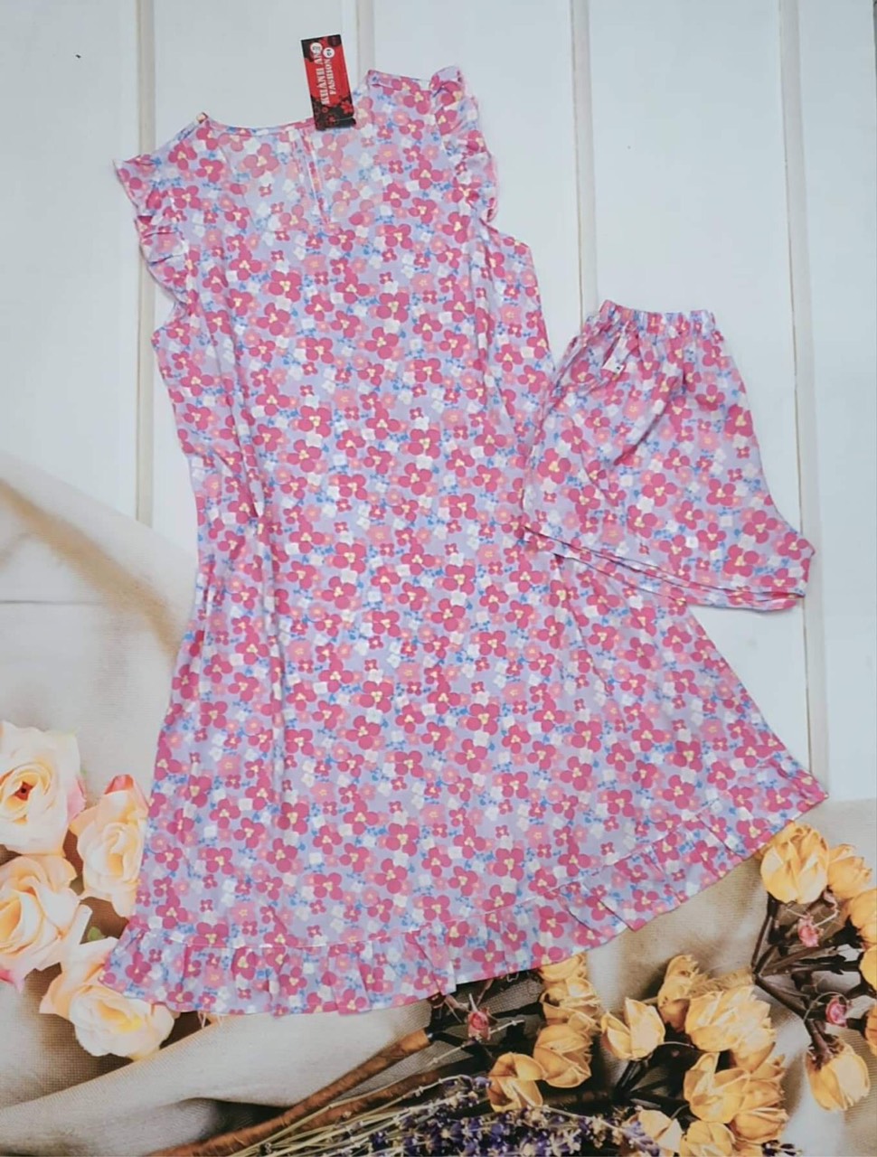 [40-70kg] Đầm Nữ Mặc Nhà Shop Khánh An, Đầm Tole (lanh) 2 Da Bigsize Kèm Quần Đùi Mặc Trong, Màu Số 16
