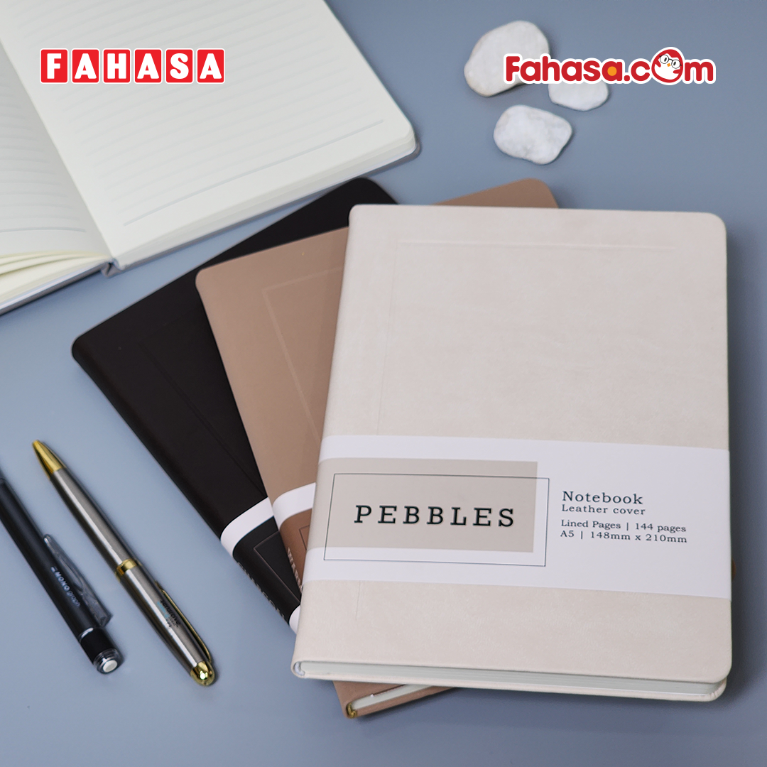 Sổ Bìa Da Pebbles A5 - Kẻ Ngang - 144 Trang 100gsm - The Sun - Clay