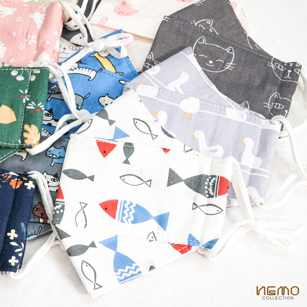 Khẩu Trang Vải 4D Nemo Collection, Chống Nắng, Lọc Khuẩn, Thoáng Khí Không Gây Mụn - KTXS