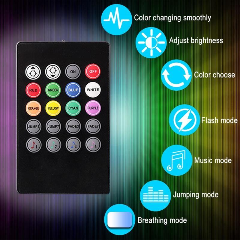 Dây đèn LED 48 bóng trang trí nội thất xe hơi kèm điều khiển từ xa