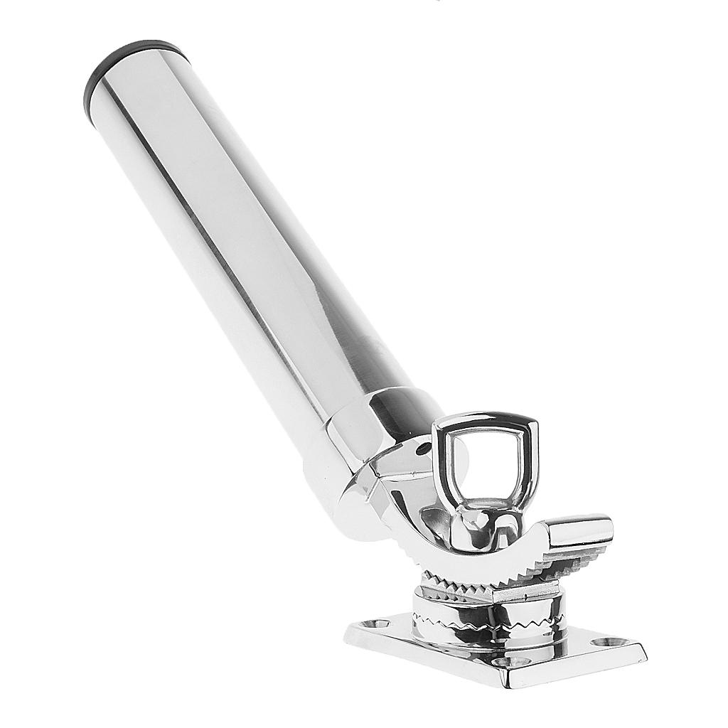 Stainless Steel Deck-Mount Adjustable Removable Fishing Rod Holder for Boats
