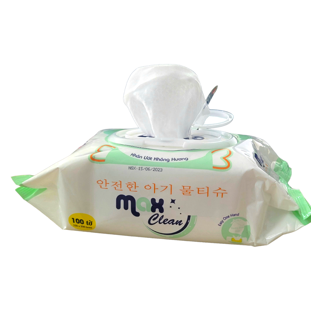 Khăn Ướt Max Clean 100 Tờ - Không Hương ( Ngẫu Nhiên )