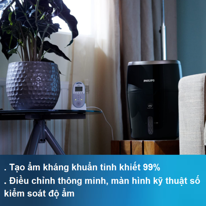 Máy tạo độ ẩm Philips HU4813/00 công nghệ NanoCloud - Hàng nhập khẩu