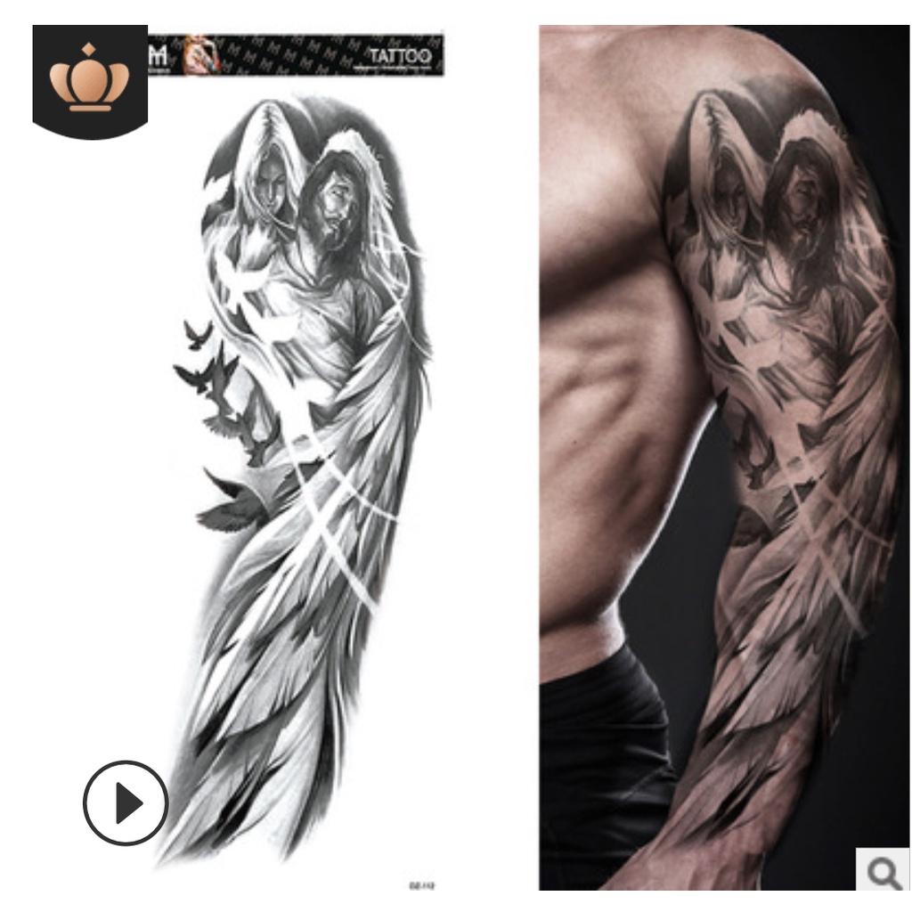 Hình xăm dán kín tay tattoo full tay nhiều chủ đề 17x48cm (Loại đặc biệt)