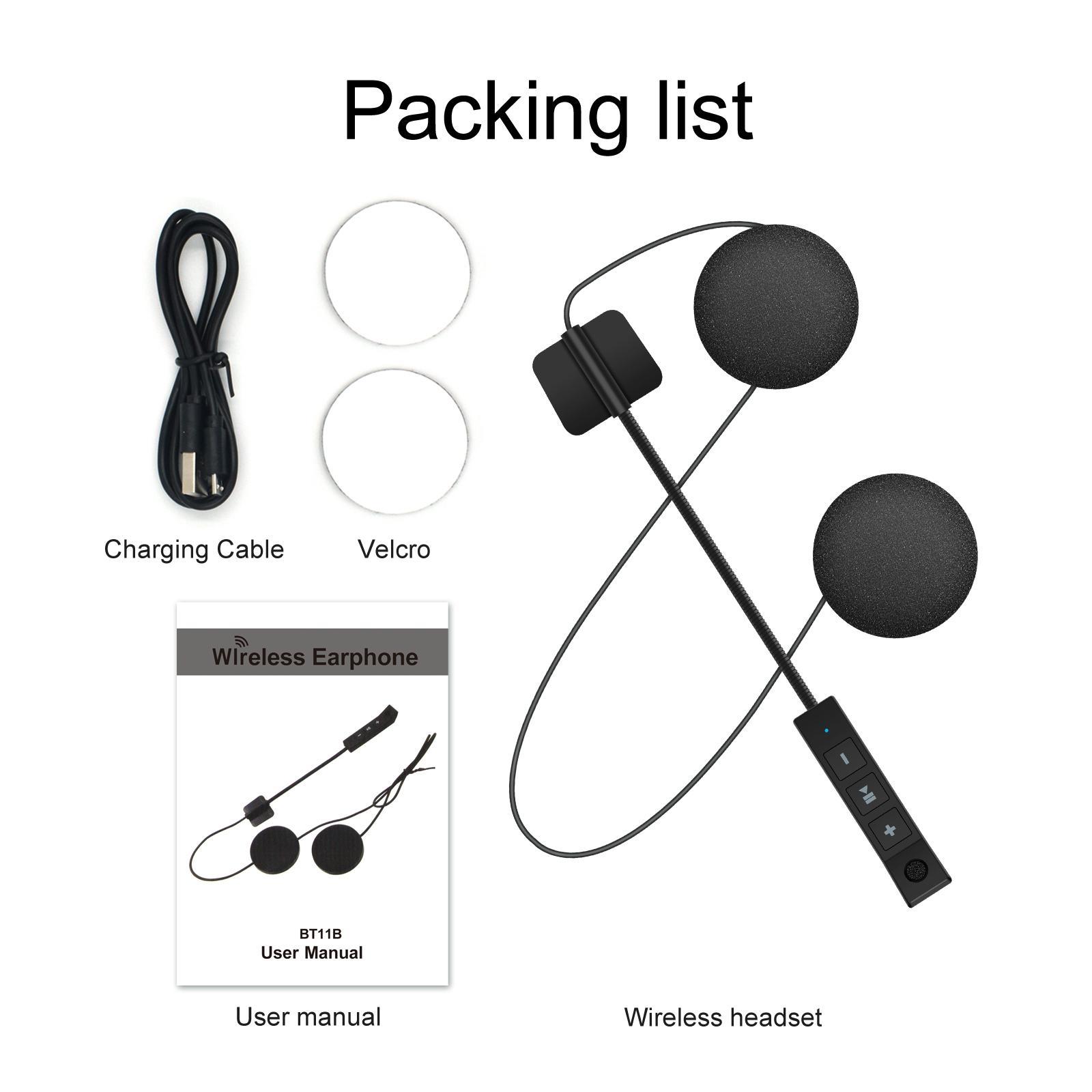 Motorcycle Helmet Bluetooth 5.0 Headset Noise Canceling Earphone Fit for Riding