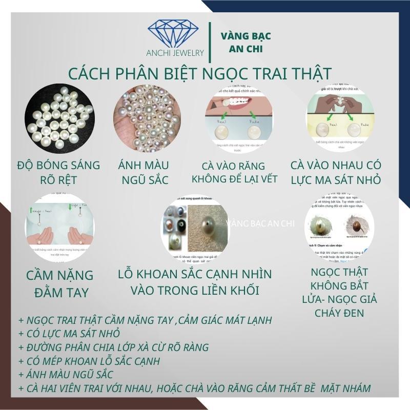 Hạt trai nước ngọt tròn đều, độ bóng 5A làm bông tai / mặt nhẫn / dây chuyền. Anchi jewelry