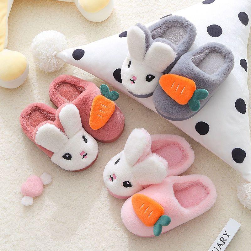 Dép Cotton Đi Trong Nhà Chống Trượt Mùa Thu Đông Dễ Thương Cho Mẹ Và Bé